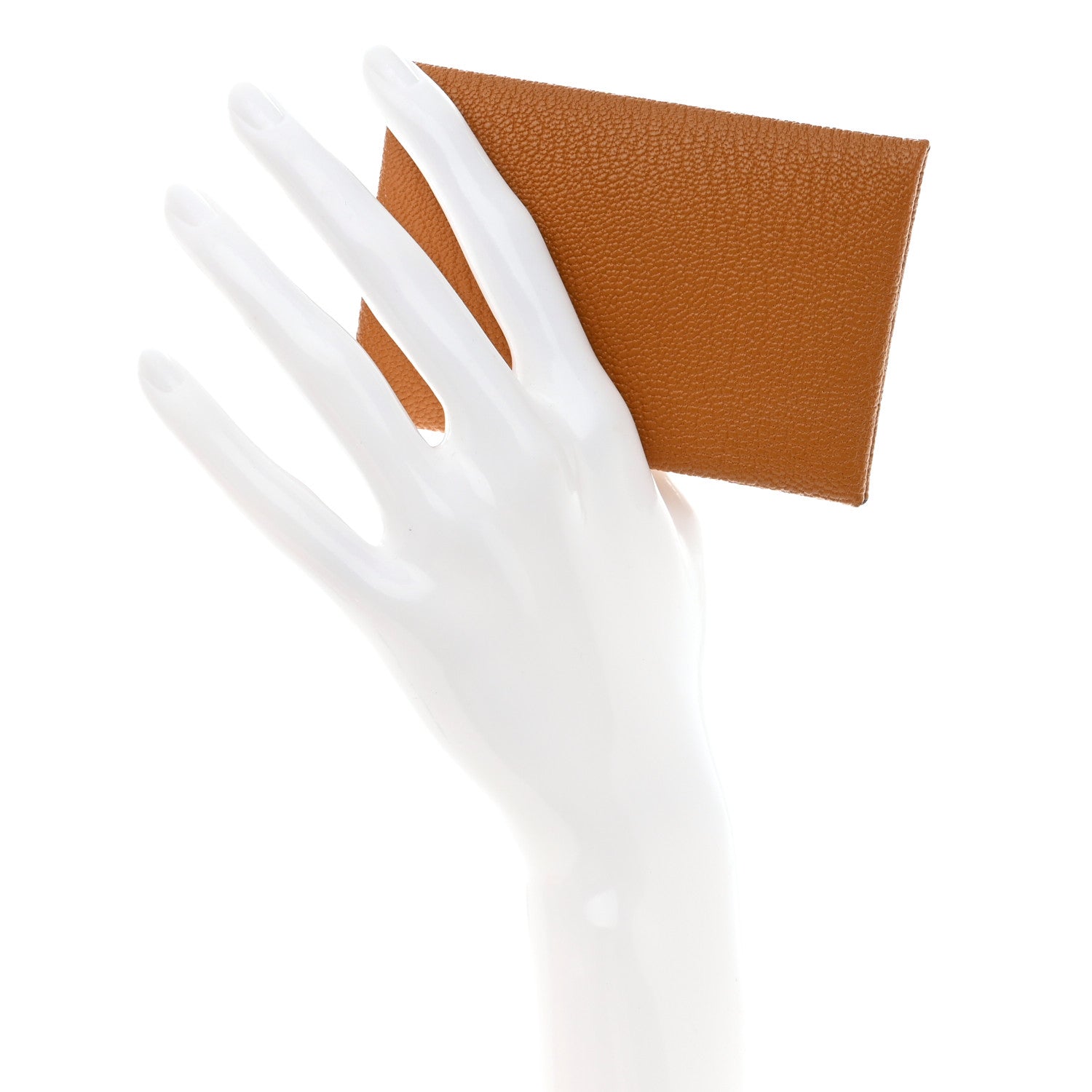 Hermes Chevre Mysore Verso Calvi Card Case Caramel Rose Shocking 2 of 8