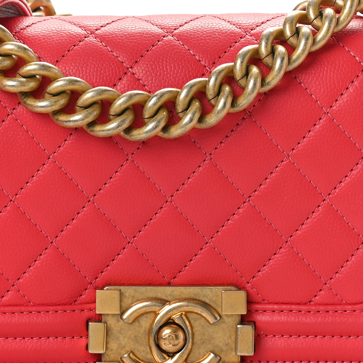 Caviar Quilted Small Boy Flap Pink