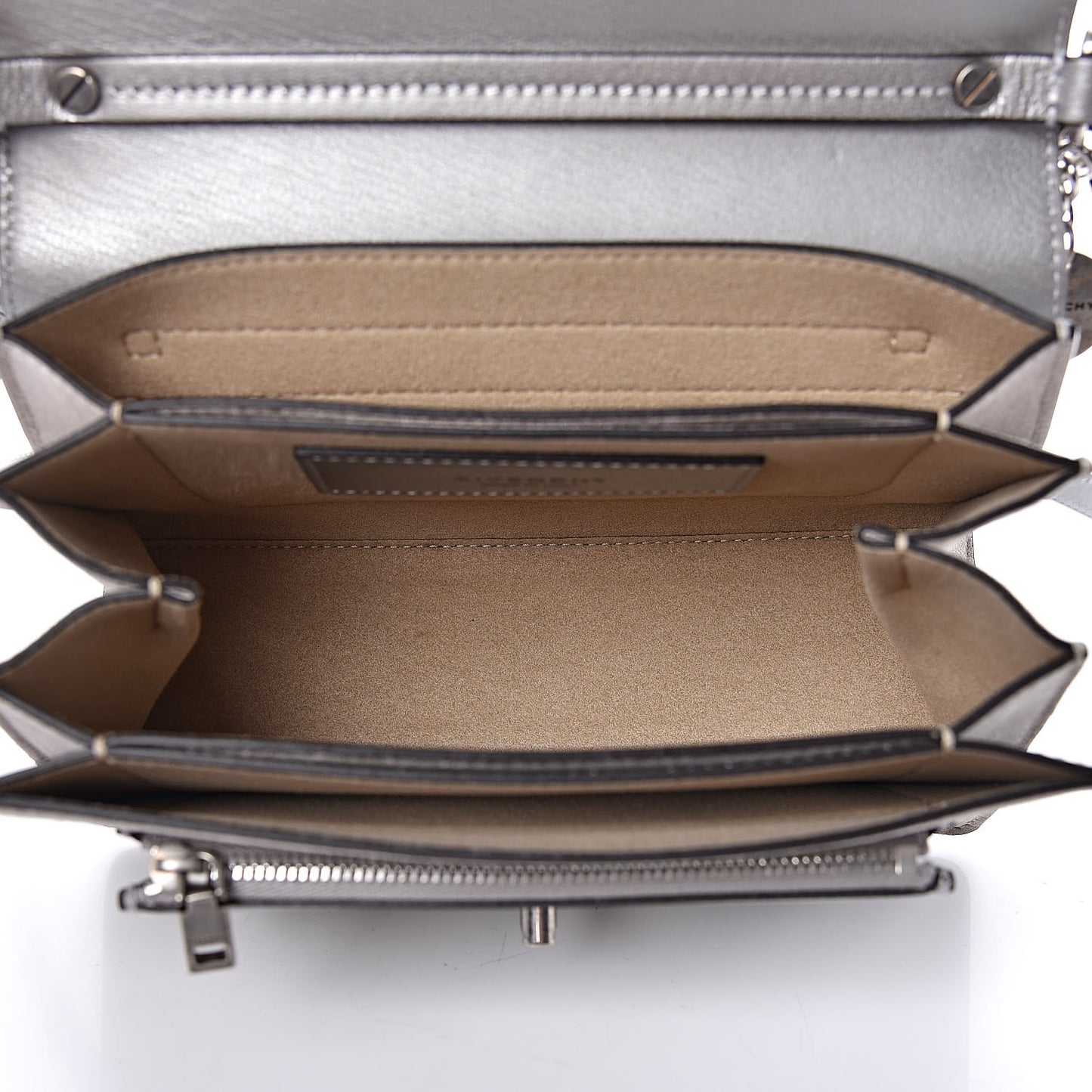 Metallic Sugar Goatskin Suede Small GV3 Shoulder Bag Silver