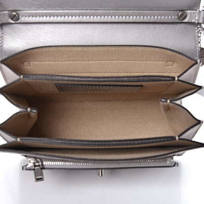 Givenchy Metallic Sugar Goatskin Suede Small GV3 Shoulder Bag Silver 5 of 11