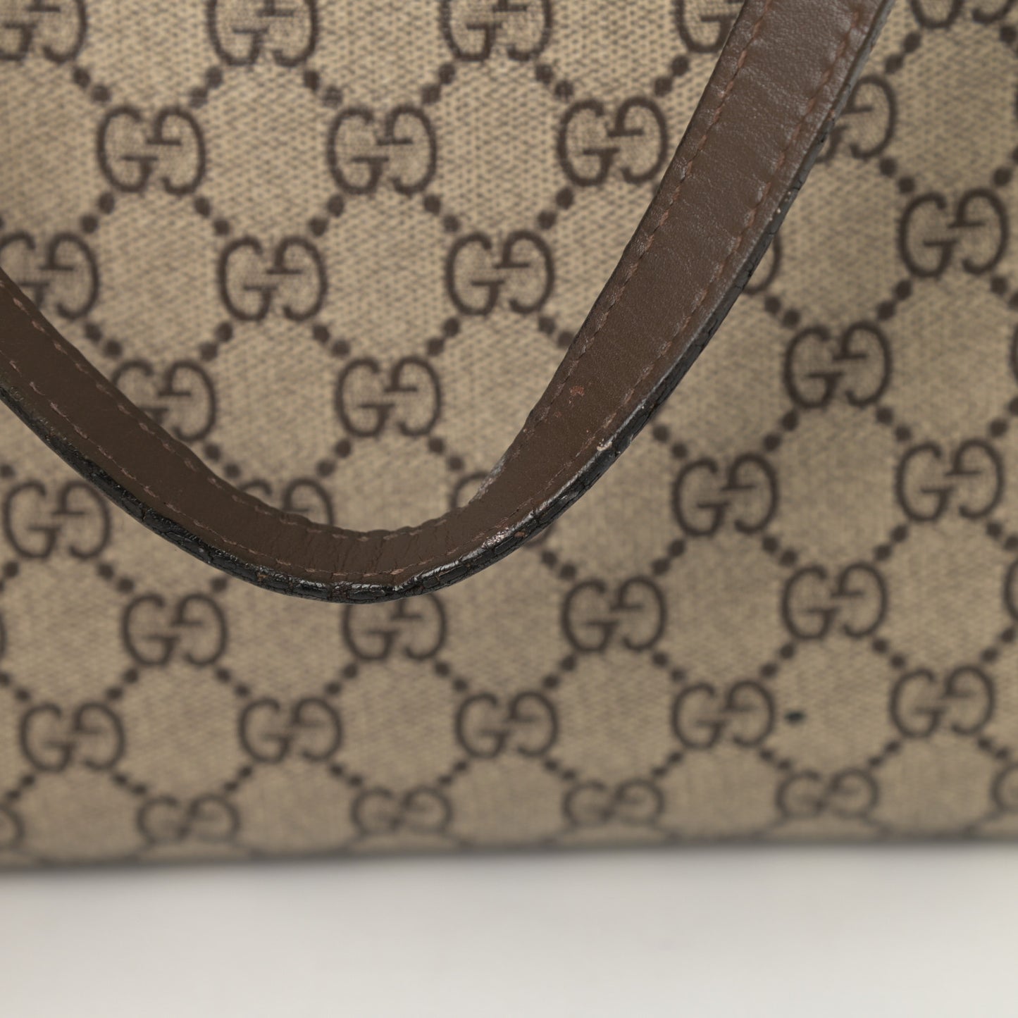 GG Supreme Monogram Medium Nice Tote Brown