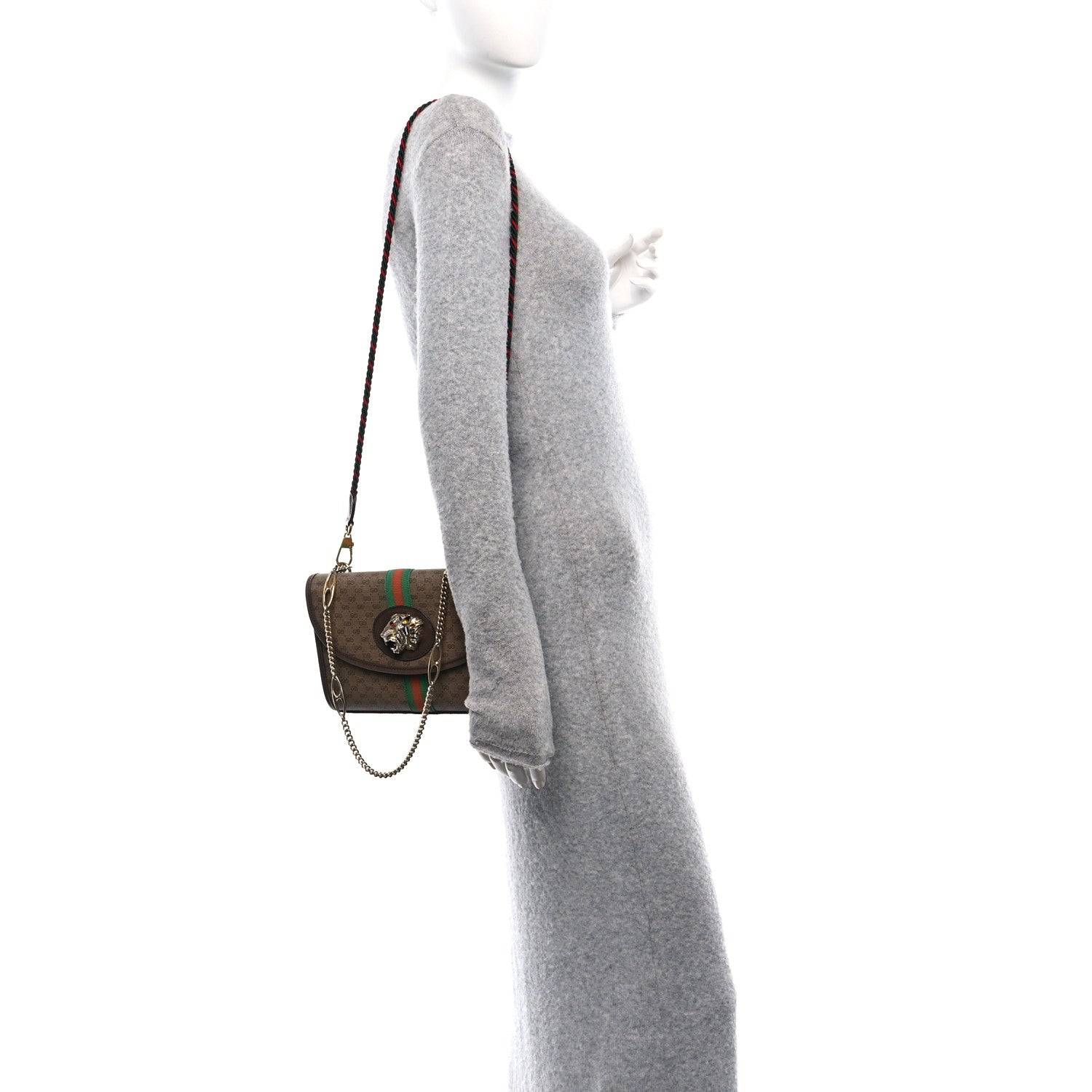 Gucci Mini Vintage GG Supreme Monogram Web Medium Rajah Slim Flap Shoulder Bag Beige New Acero 3 of 17