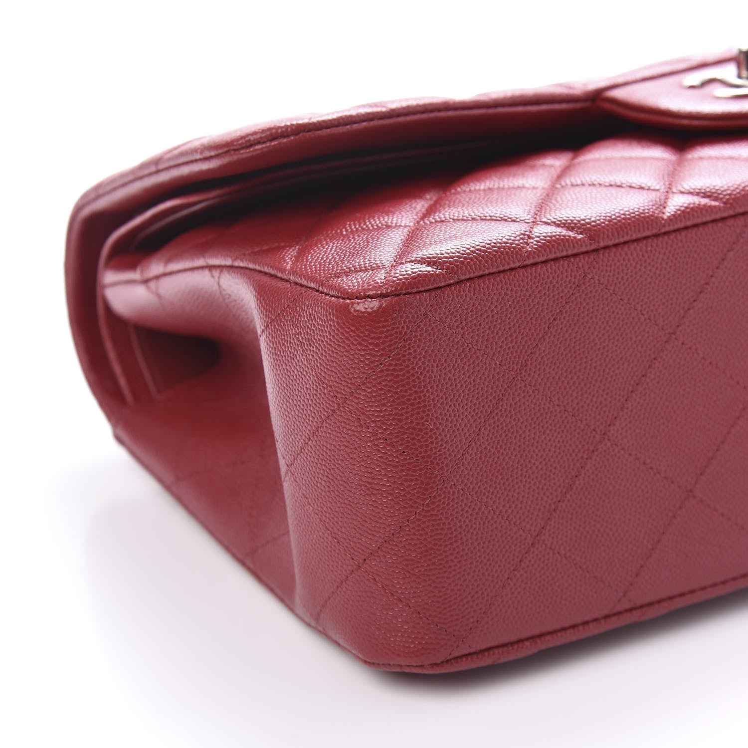 Chanel Caviar Quilted Jumbo Double Flap Red 6 of 10