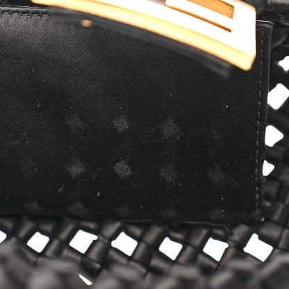 Fendi Satin Square Knot Woven Mini Baguette Black 7 of 10
