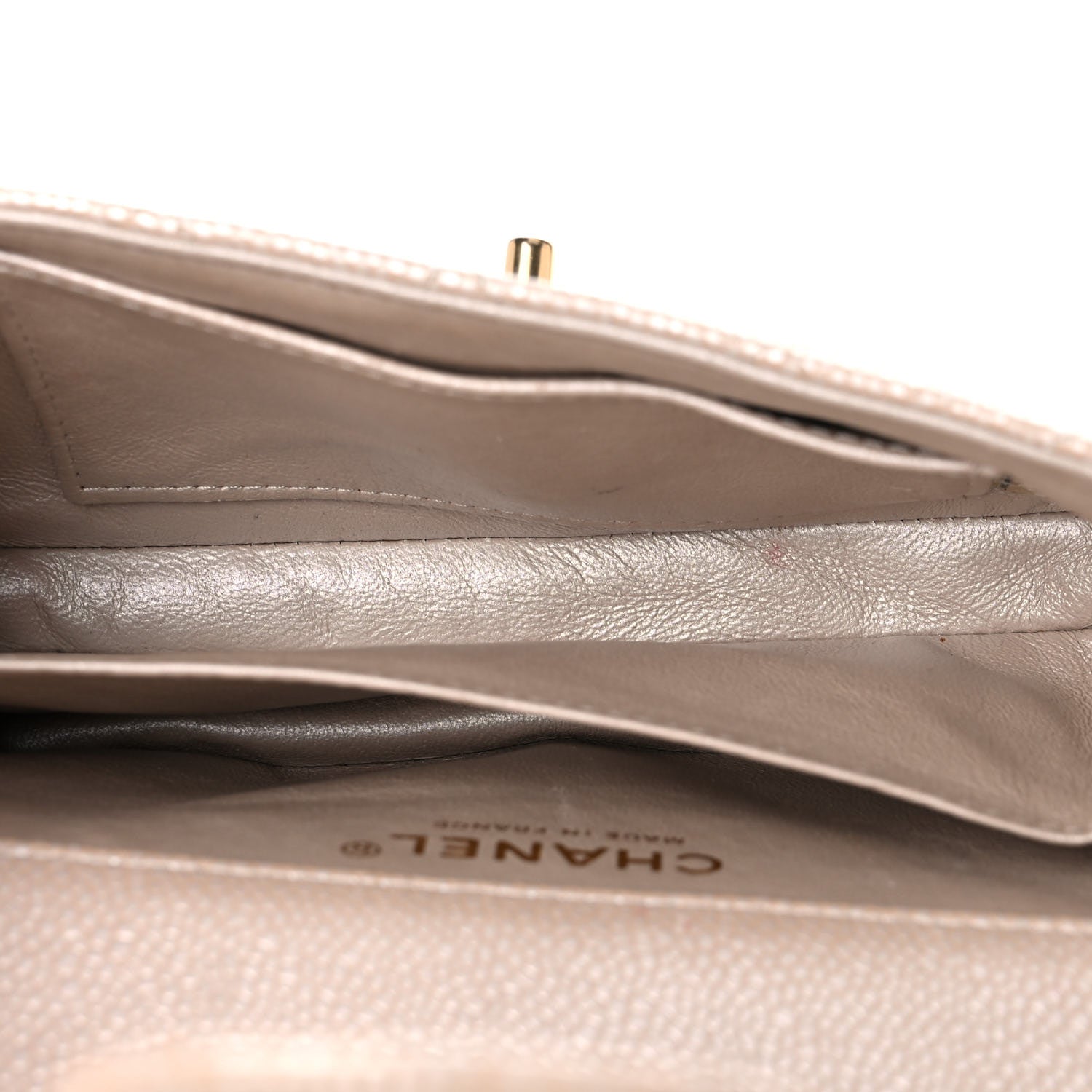 Chanel Iridescent Caviar Quilted Extra Mini Flap Beige 5 of 14