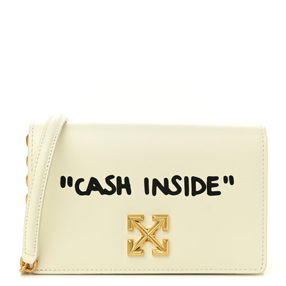 Off-White OFF WHITE Calfskin Jitney 0.5 Cash Inside Crossbody Bag White 1 of 10