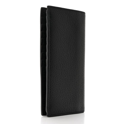 Gucci Calfskin Boar Effect GG Marmont Long Wallet Black 3 of 7