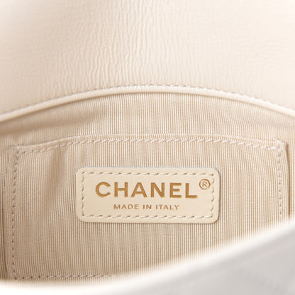 Chanel Calfskin Quilted Mini Crystal Pearls Rectangular Flap White 8 of 10