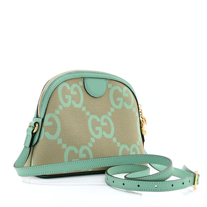 Gucci Monogram Jumbo GG Textured Dollar Calfskin Small Ophidia Dome Shoulder Bag Beige Pepperlight Mint 3 of 10