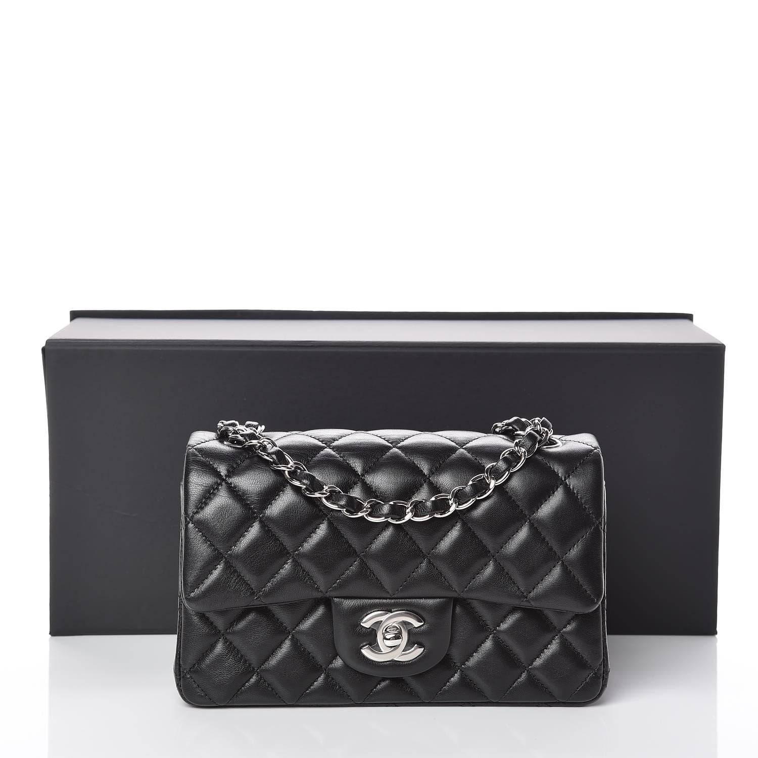 Chanel Lambskin Quilted Mini Rectangular Flap Black 10 of 10