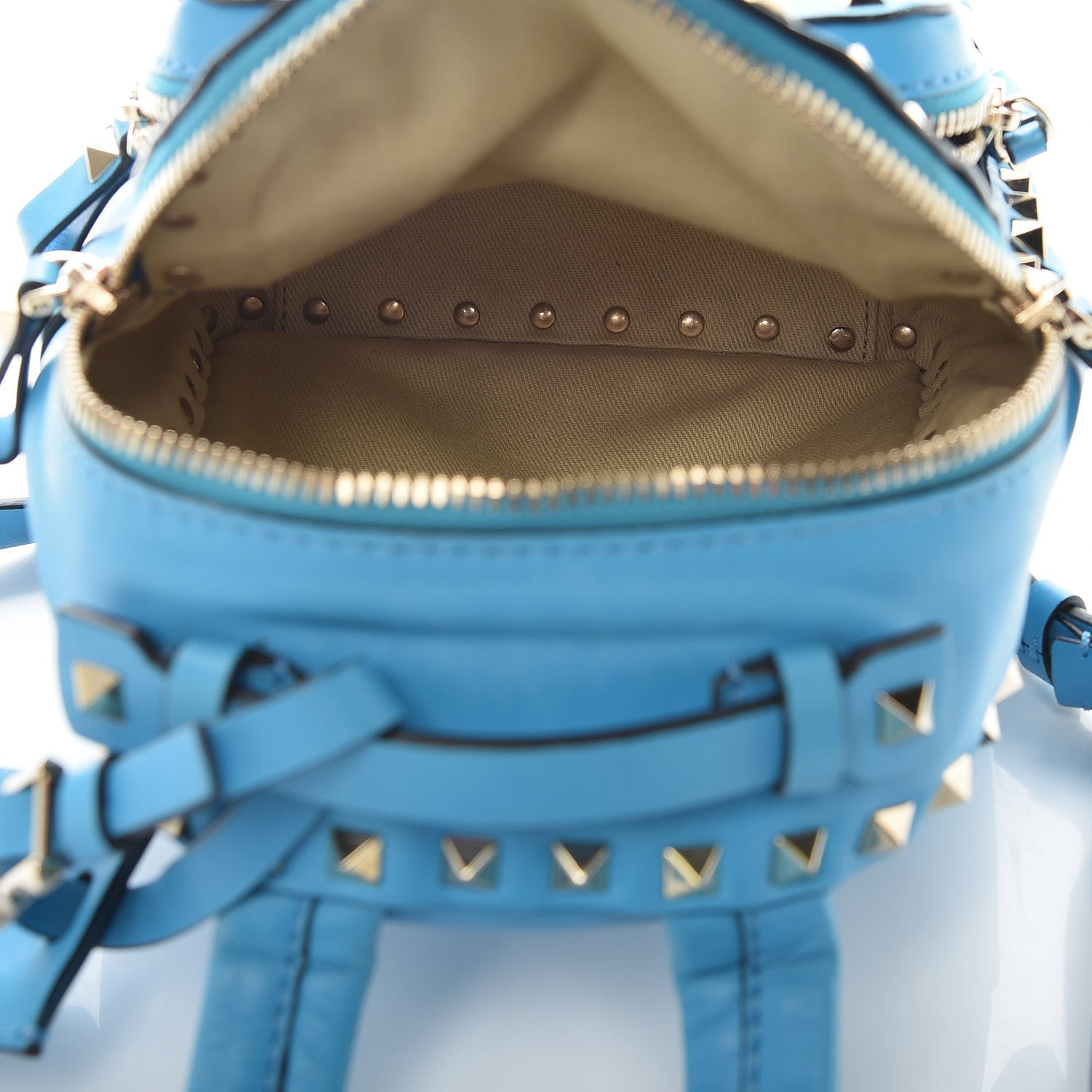 Valentino Garavani Calfskin Mini Rockstud Backpack Parrot 5 of 9