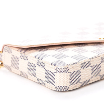 Louis Vuitton Damier Azur Pochette Felicie Chain Wallet Rose Ballerine 8 of 16