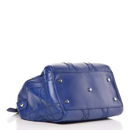 Christian Dior Lambskin Cannage Granville Polochon Blue 5 of 21