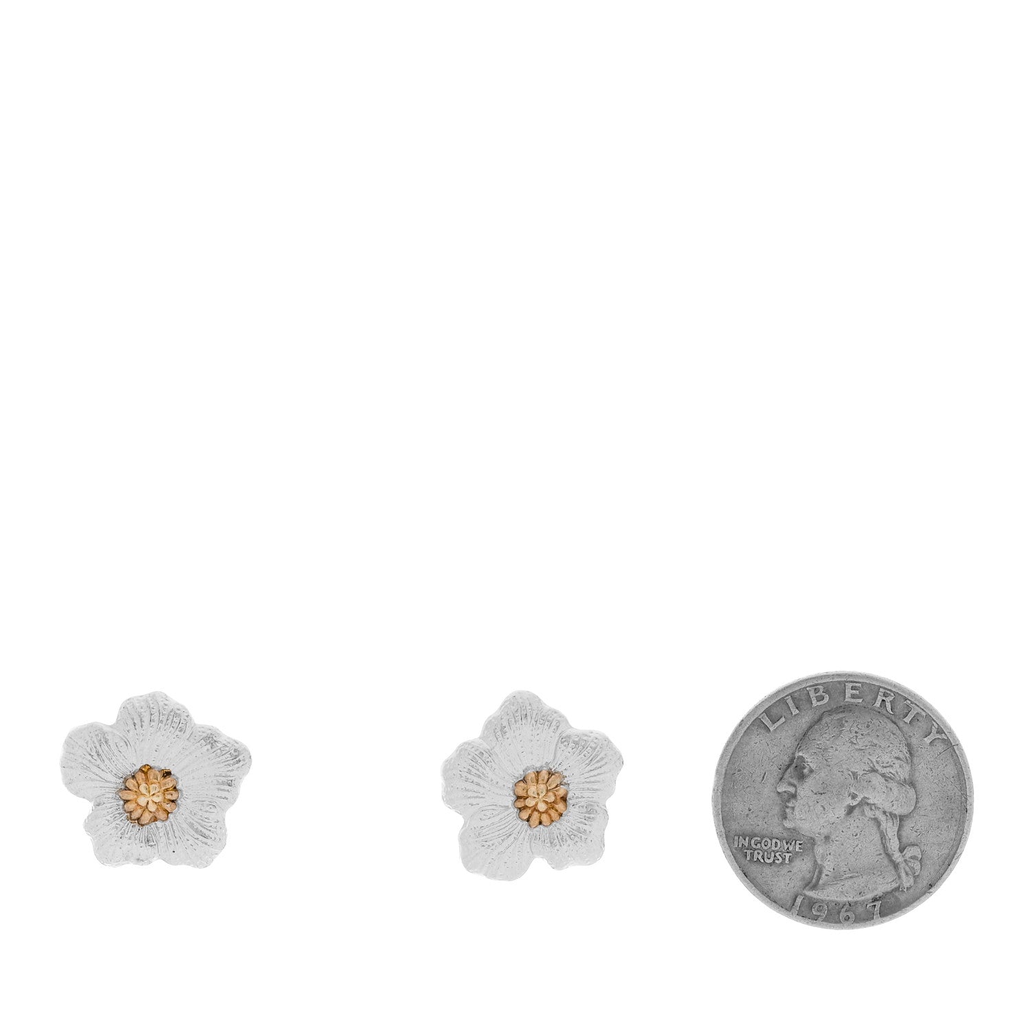 Buccellati Sterling Silver Vermeil Blossoms Gardenia Earrings 2 of 5
