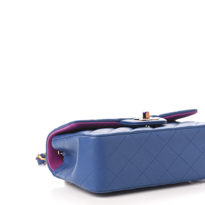 Chanel Lambskin Quilted Mini Rectangular Flap Blue Purple 8 of 10