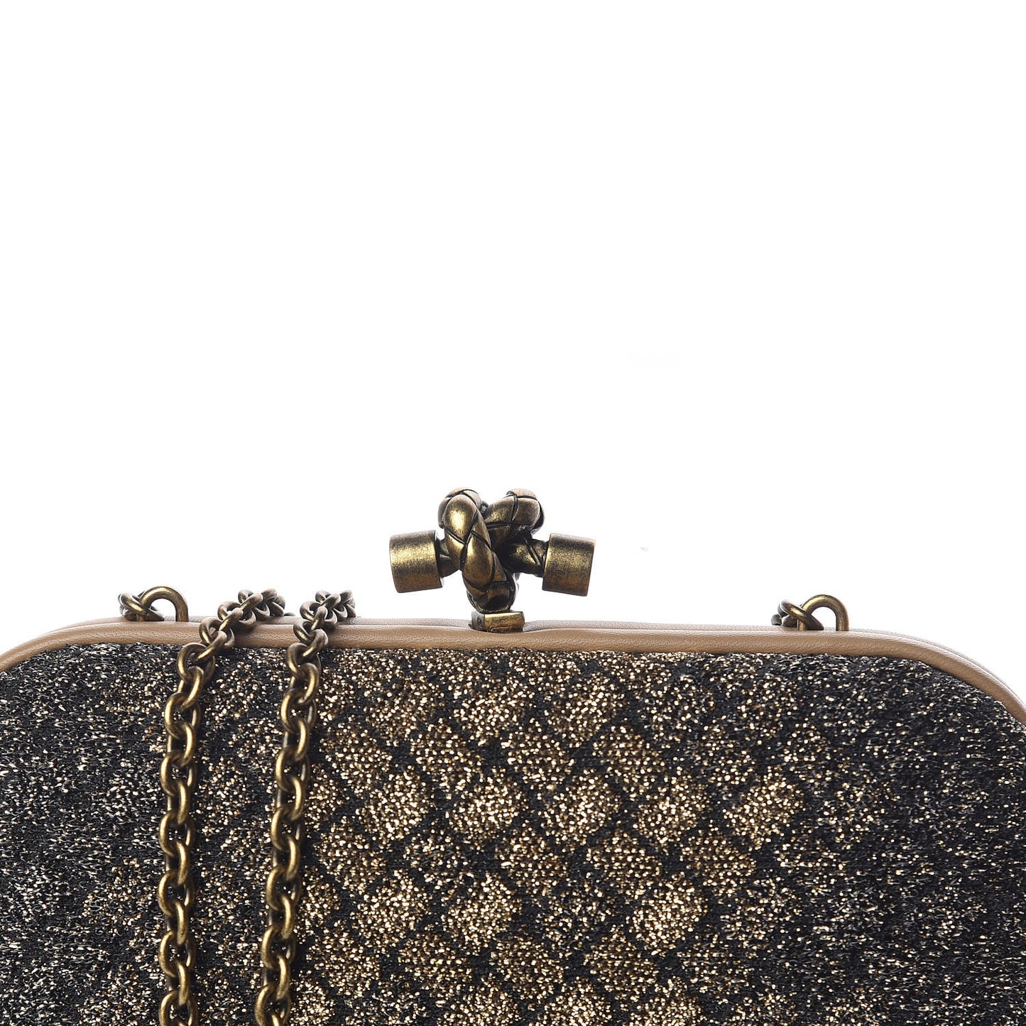 Lurex Intrecciato Chain Knot Clutch