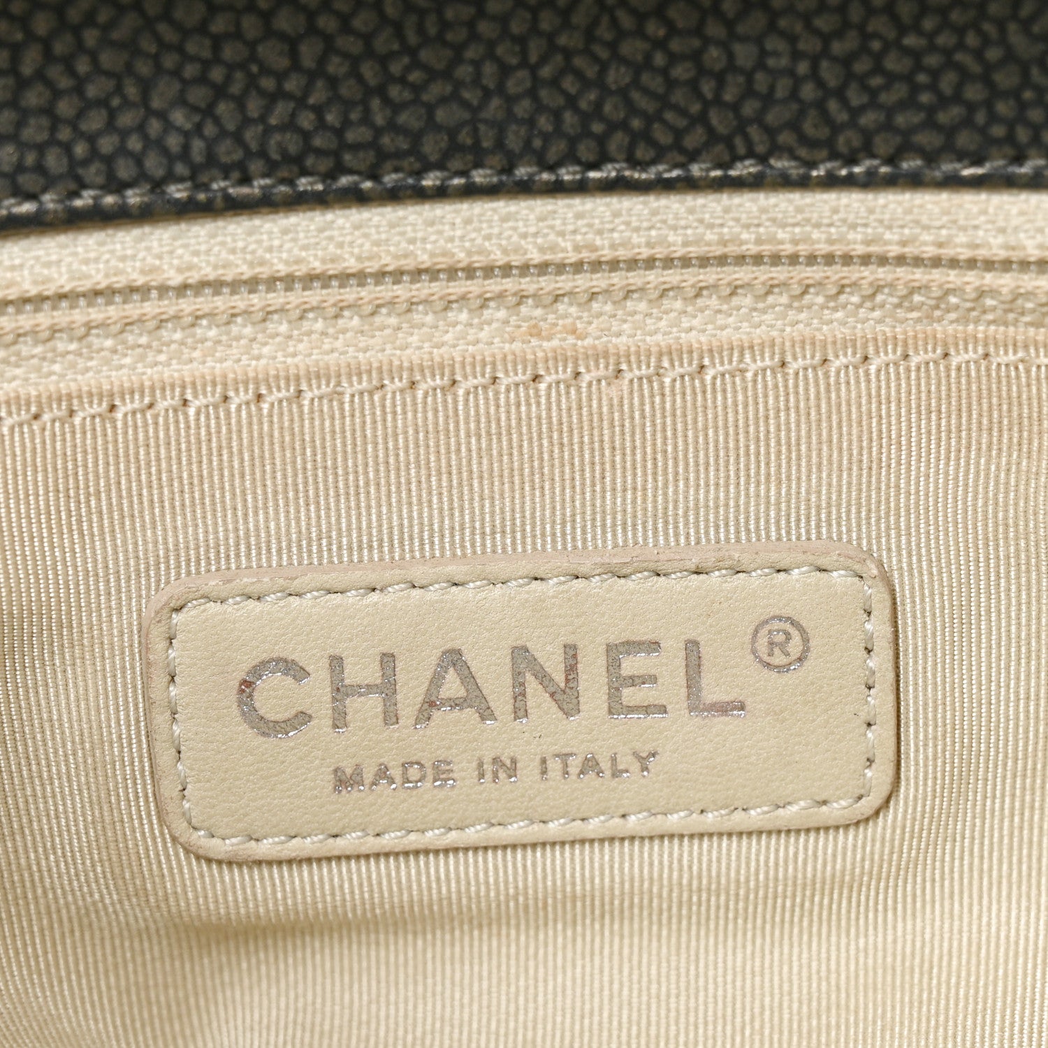 Chanel Metallic Caviar Quilted CC Timeless Soft Tote Dark Silver 6 of 11