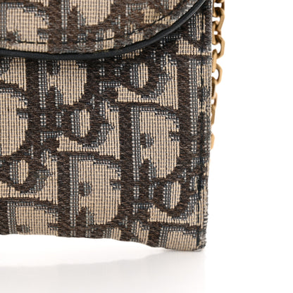 Christian Dior Oblique Saddle Chain Wallet Blue 11 of 14