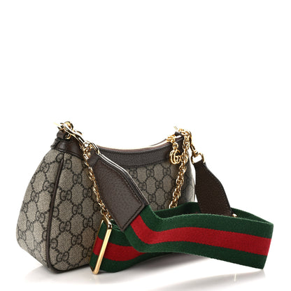 Gucci GG Supreme Monogram Textured Dollar Calfskin Web Small Ophidia GG Handbag Beige Ebony New Acero 3 of 8