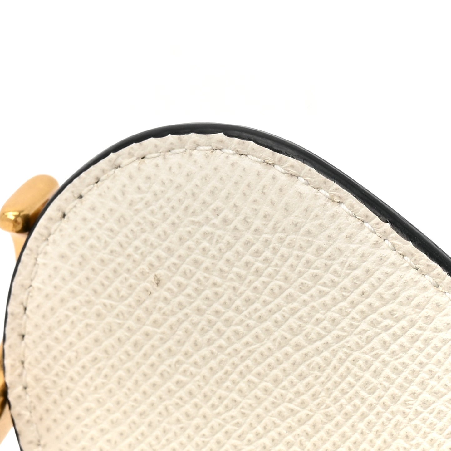 Grained Calfskin Mini Saddle Bag White
