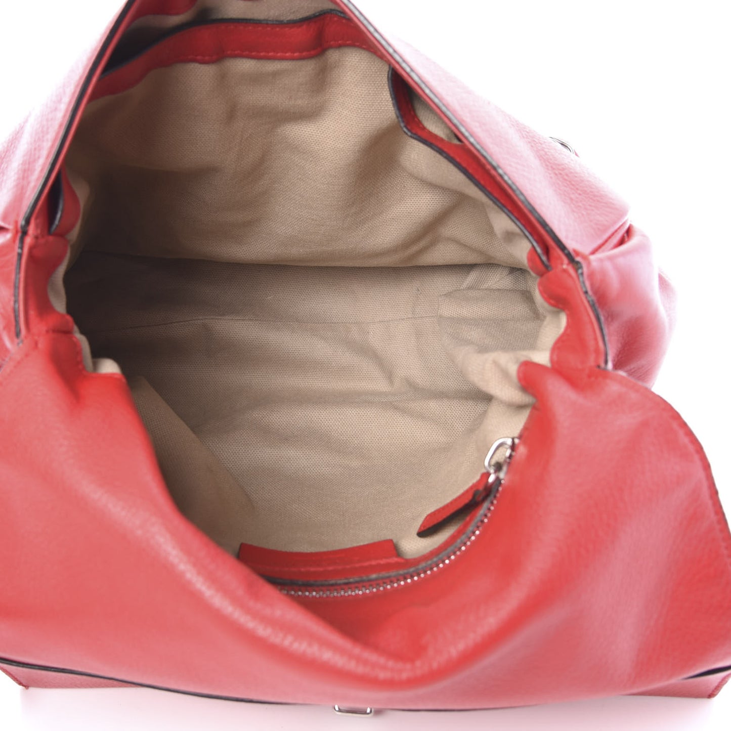 Waxy Grained Calfskin Mini Pandora Pure Flap Bag Medium Red