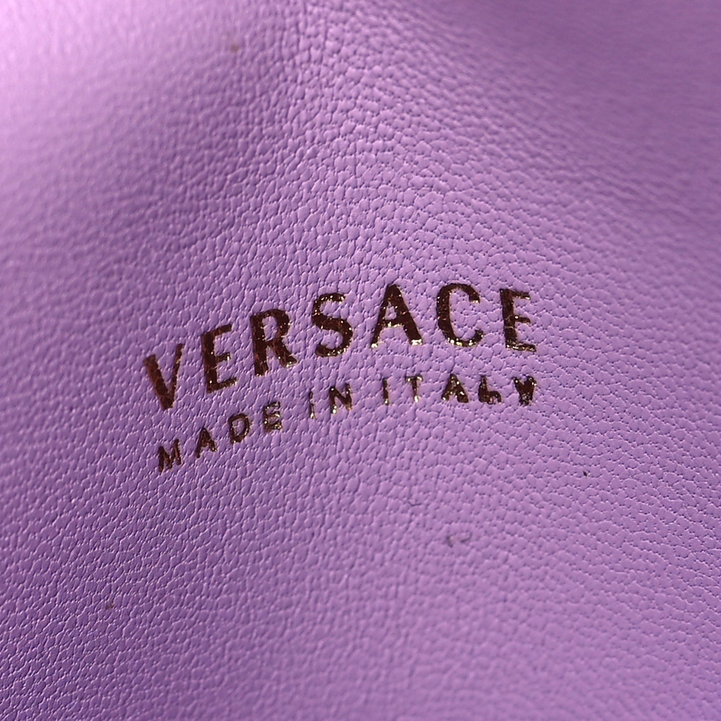 Grained Calfskin Medusa Card Holder Fuchsia Light Pink