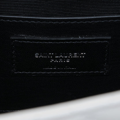 Saint Laurent Grain De Poudre Textured Mixed Matelasse Medium Triquilt Monogram Satchel Porcellana 7 of 7
