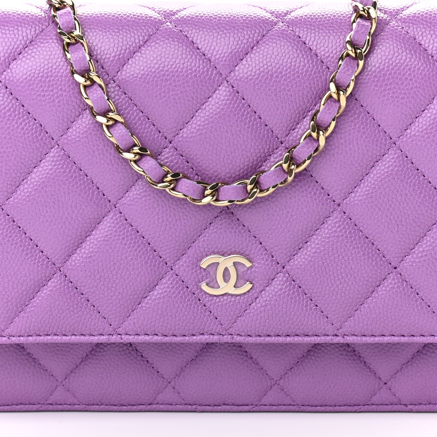 Chanel Caviar Quilted Wallet On Chain WOC Purple 9 of 12