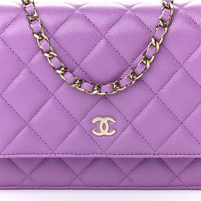 Chanel Caviar Quilted Wallet On Chain WOC Purple 9 of 12
