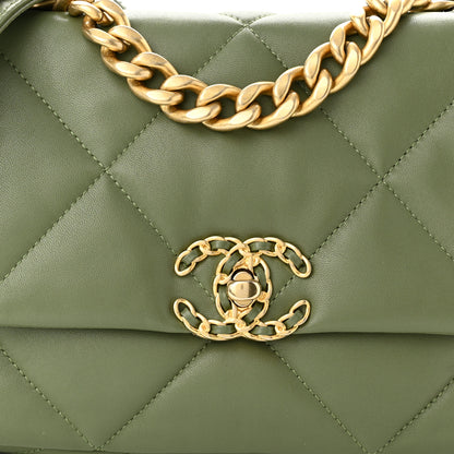 Chanel Lambskin Quilted Medium Chanel 19 Flap Green 7 of 10