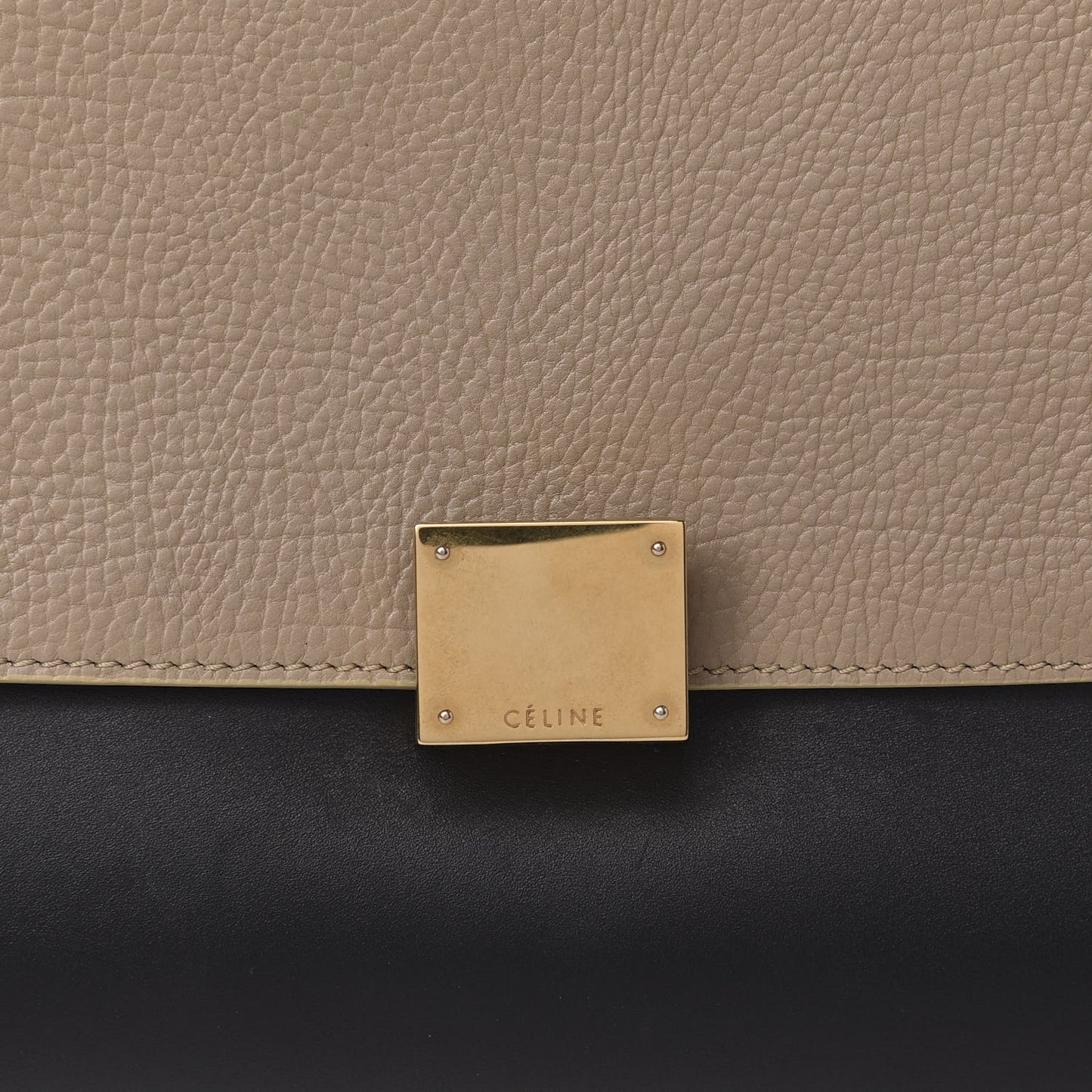 Calfskin Suede Medium Tri-color Trapeze Sand