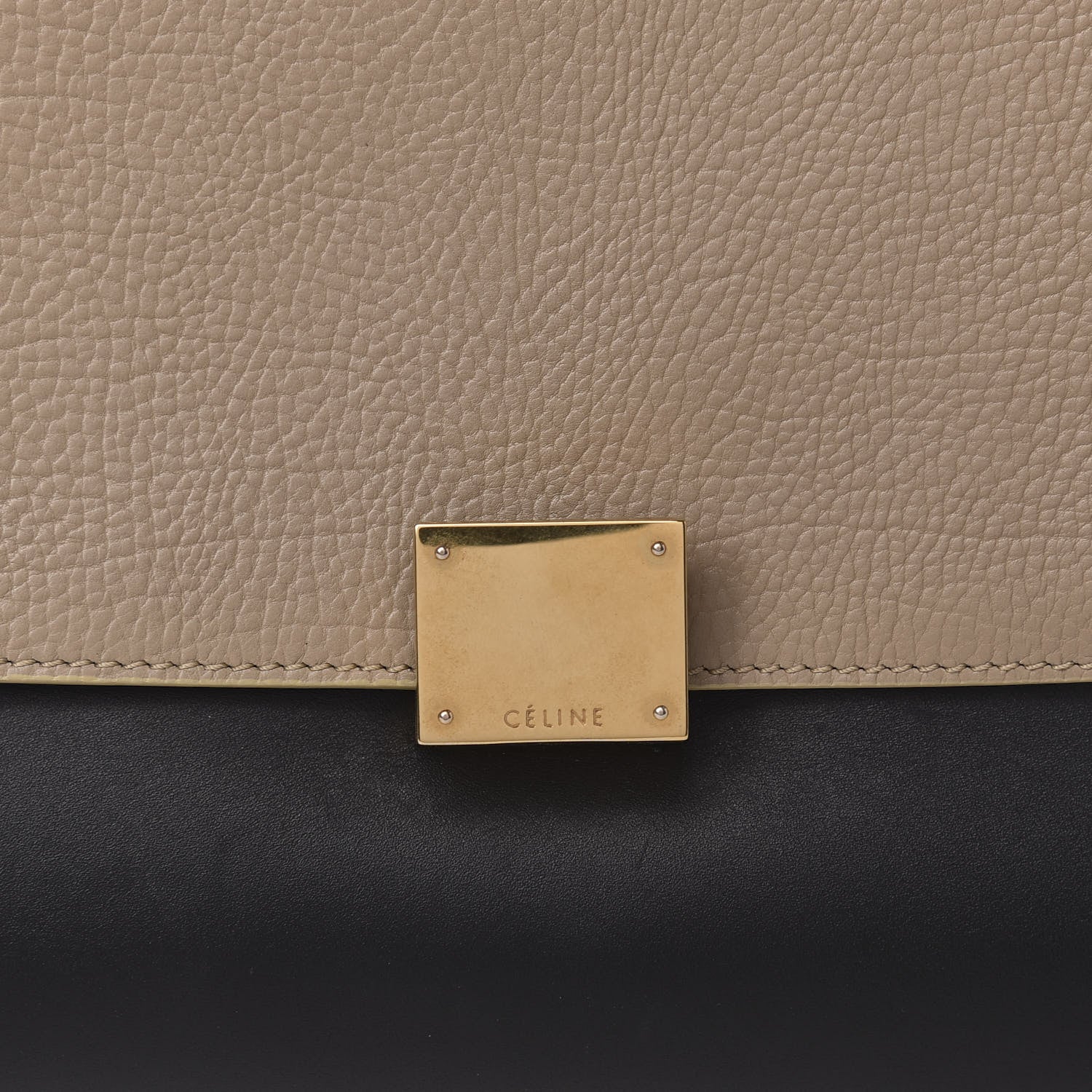Celine Calfskin Suede Medium Tri-color Trapeze Sand 10 of 11