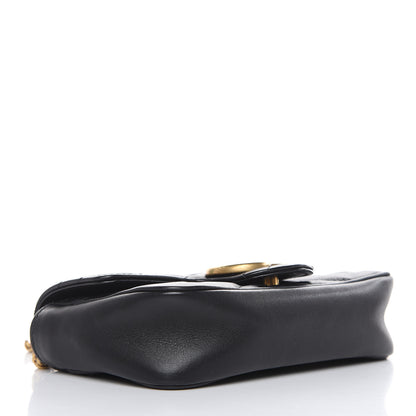 Gucci Calfskin Matelasse Super Mini GG Marmont Shoulder Bag Black 4 of 15