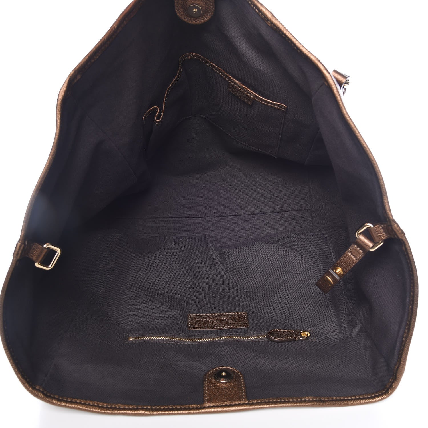 Burberry Metallic Calfskin Suede Colorblock Canterbury Tote Brown 5 of 9