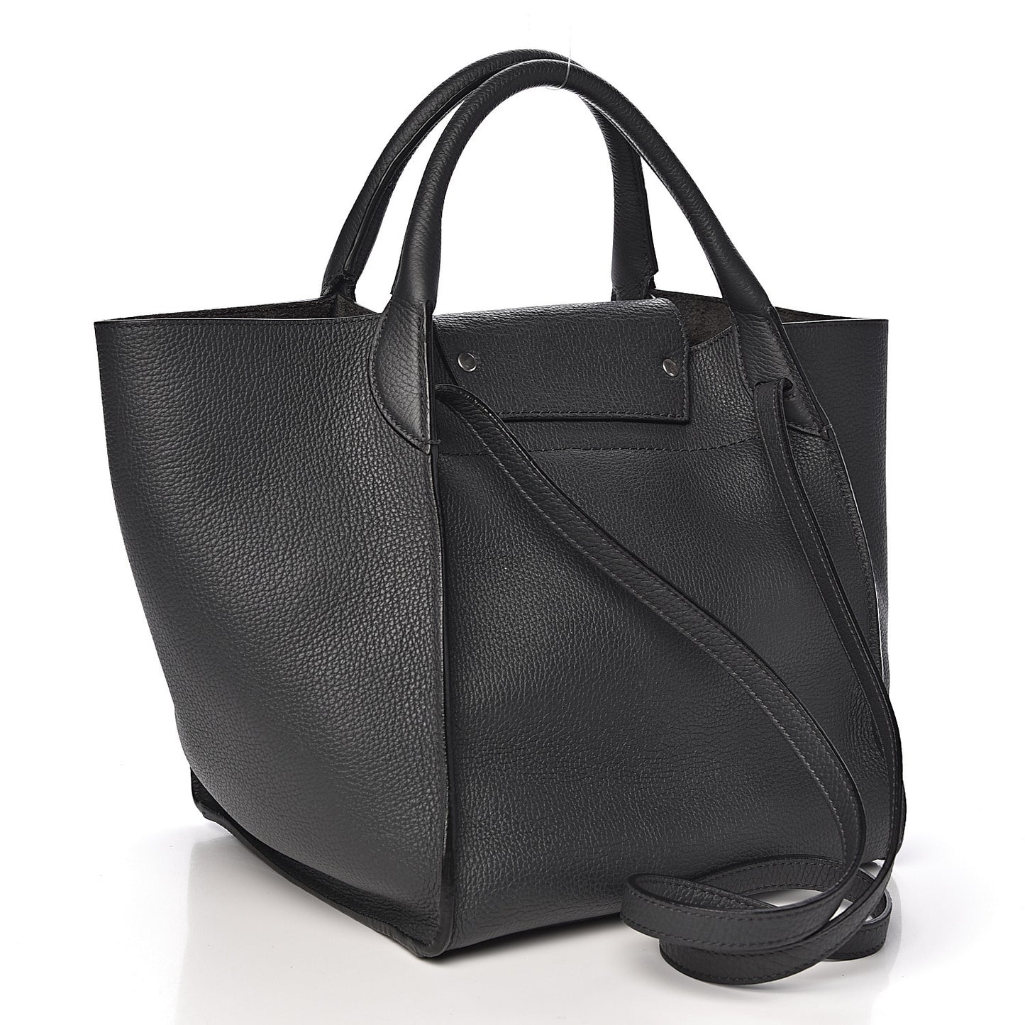 Supple Grained Calfskin Small Big Bag Black