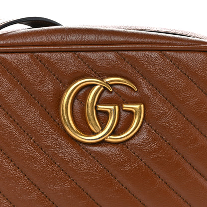 Gucci Glazed Calfskin Matelasse Diagonal Small GG Marmont Chain Shoulder Bag Cuir 9 of 14