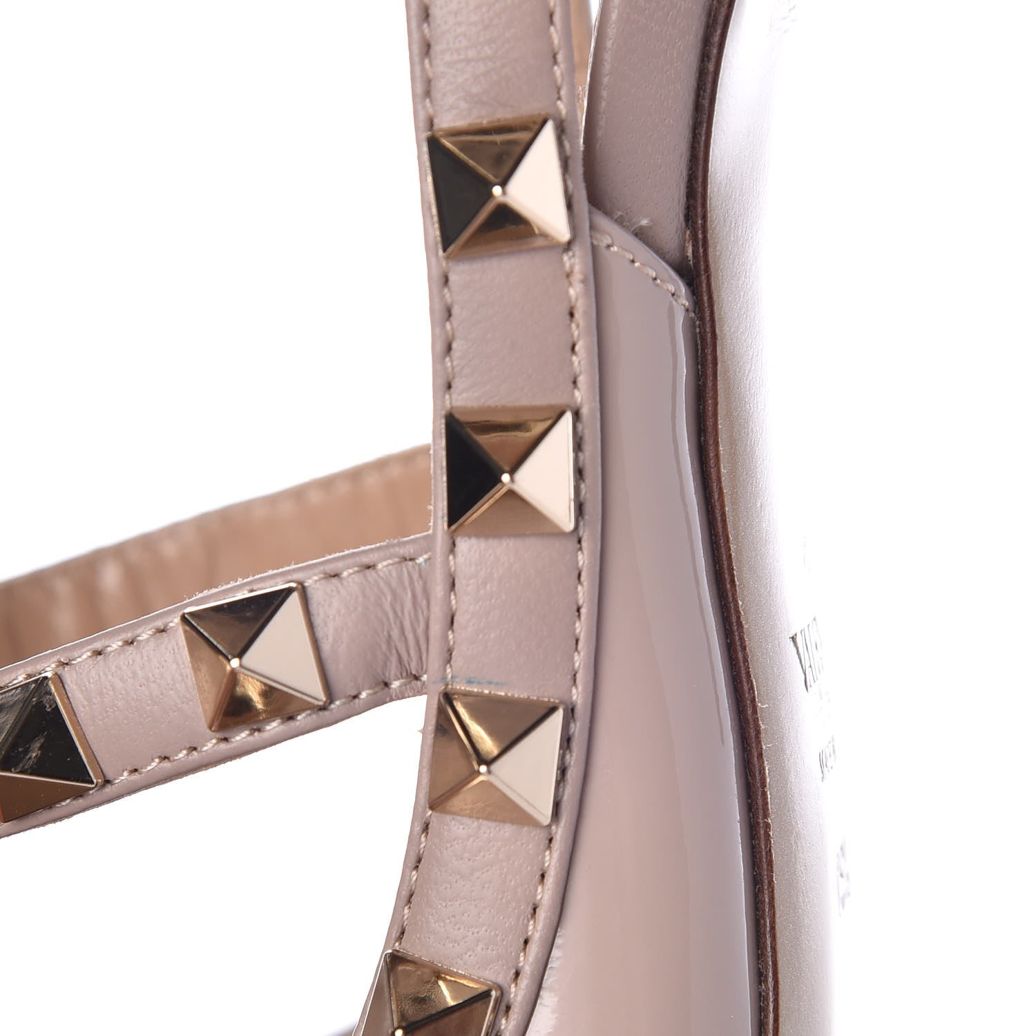 Valentino Garavani Patent Nappa Rockstud Ankle Strap 100mm Pumps 36.5 Poudre 8 of 8