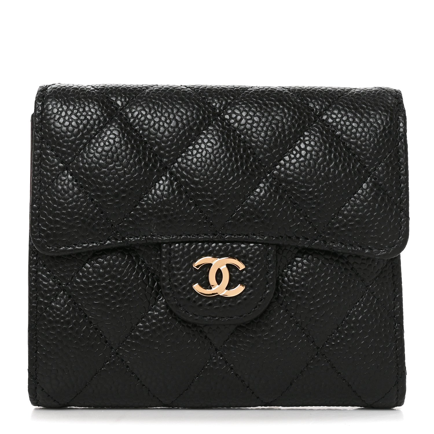 Chanel Caviar Quilted Compact Flap Wallet Black 1 of 9