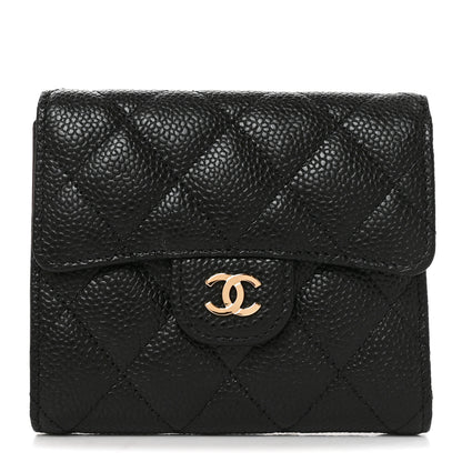 Chanel Caviar Quilted Compact Flap Wallet Black 1 of 9