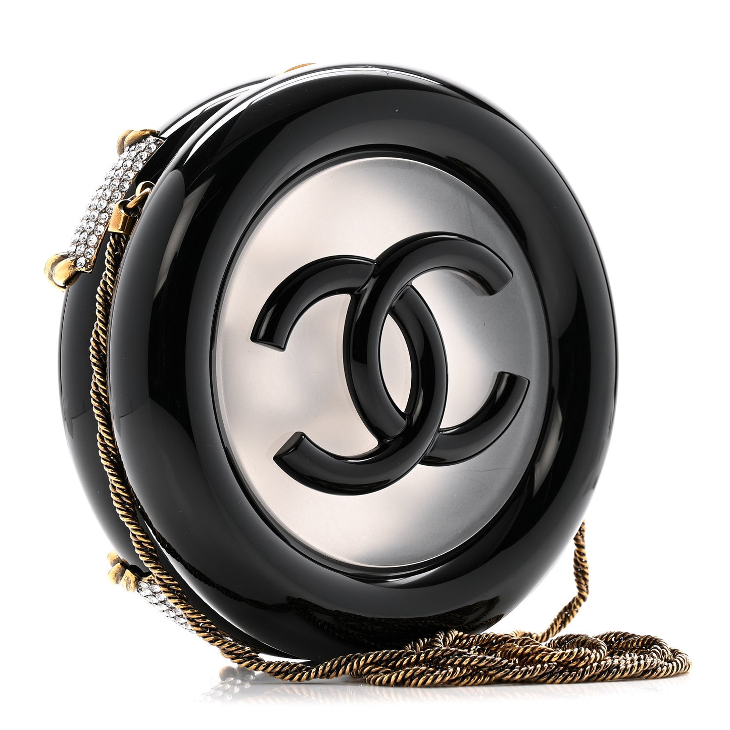 Resin Crystal Rescue Wheel Minaudière Black