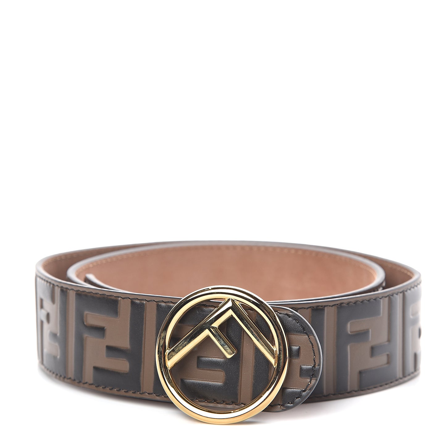 Vitello F is Fendi Bi-Color FF 1974 Embossed Belt 85 34 Maya Black
