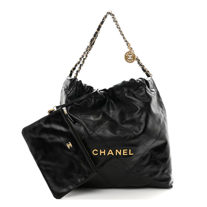 Chanel Shiny Calfskin Quilted Chanel 22 Black 3 of 12