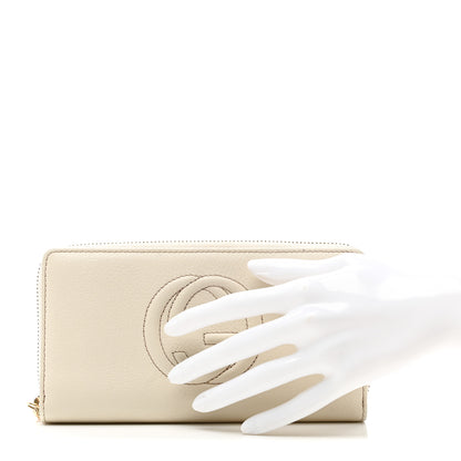Gucci Pebbled Calfskin Soho Zip Around Wallet Off White 2 of 6