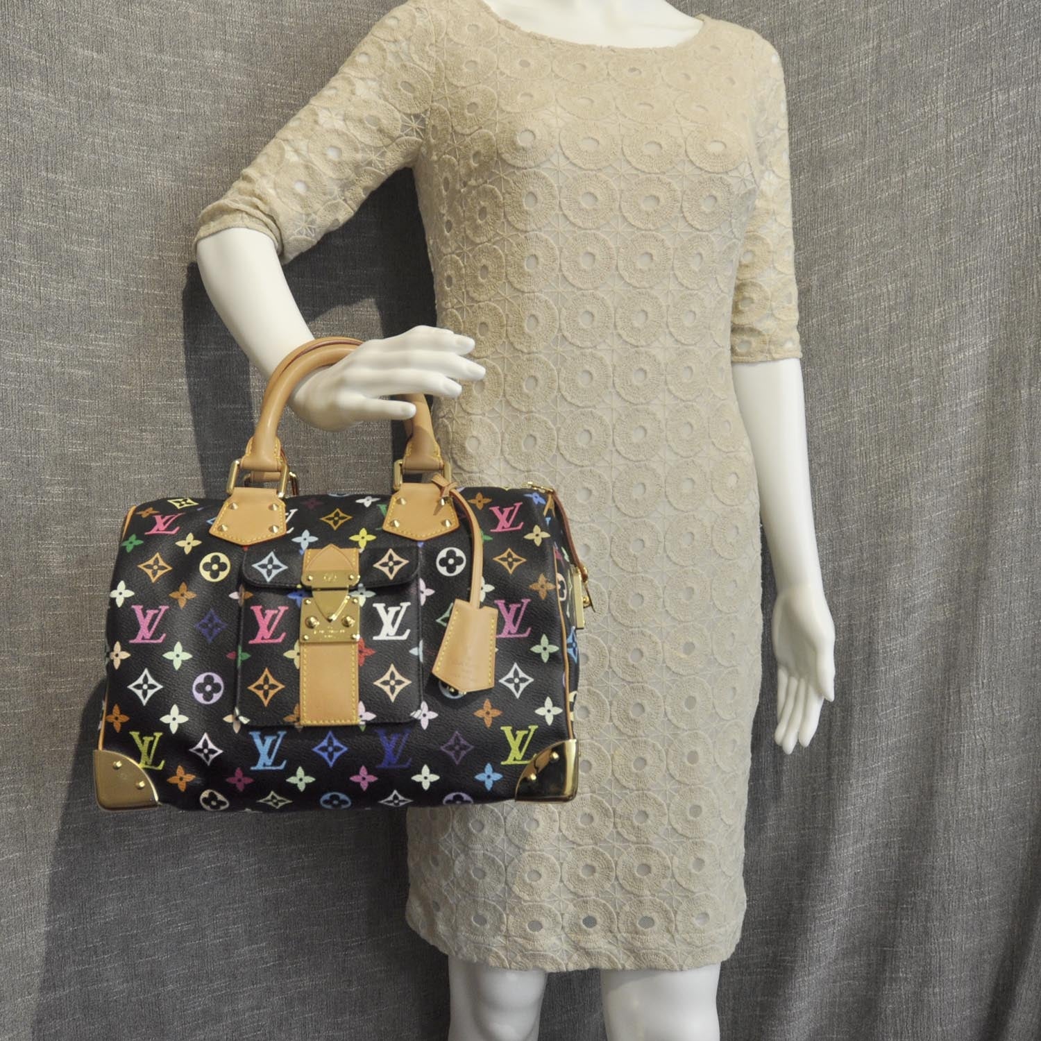 Louis Vuitton Monogram Multicolor Speedy 30 Black 2 of 9