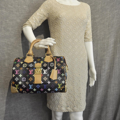 Louis Vuitton Monogram Multicolor Speedy 30 Black 2 of 9