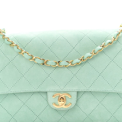 Chanel Suede Calfskin Small Souplissimo Maxi Flap Green 8 of 11