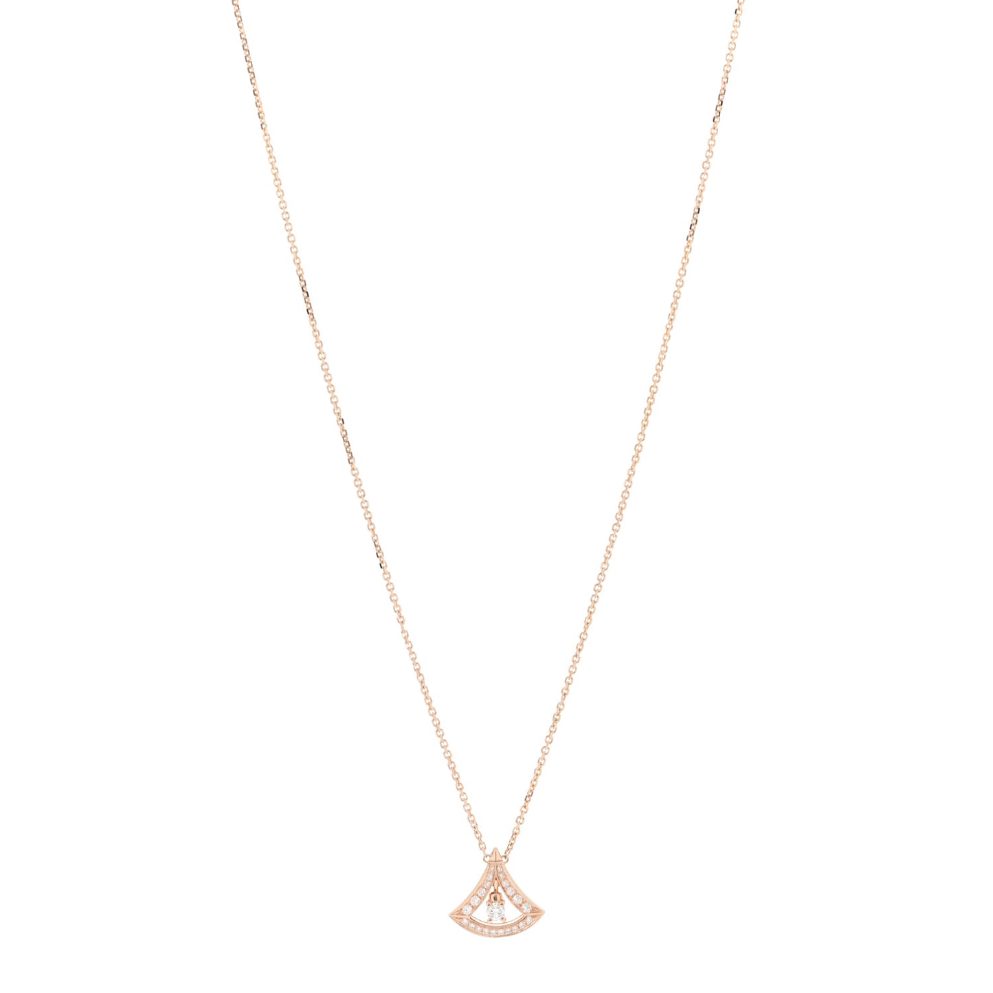 18K Rose Gold Diamond Divas' Dream Openwork Pave Pendant Necklace