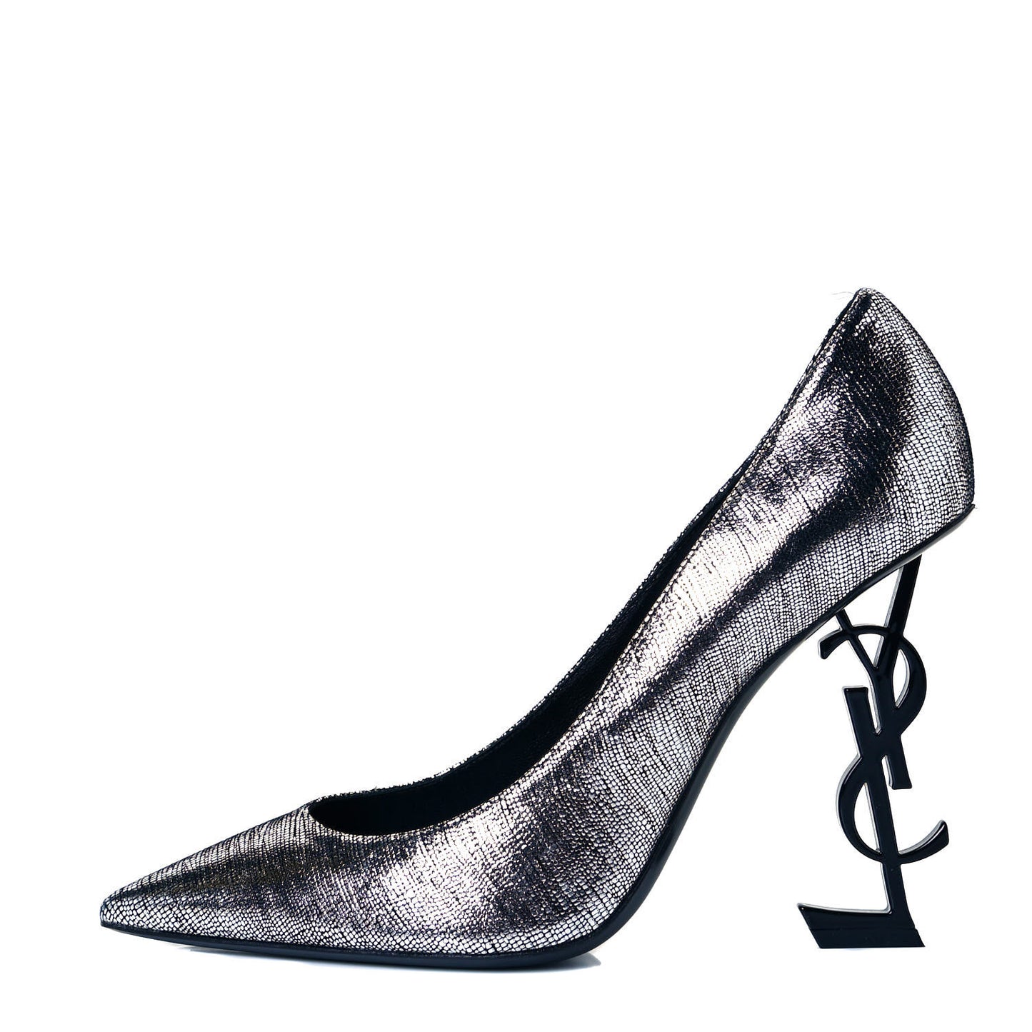 Metallic Calfskin Opyum 110 Pumps 42 Argento