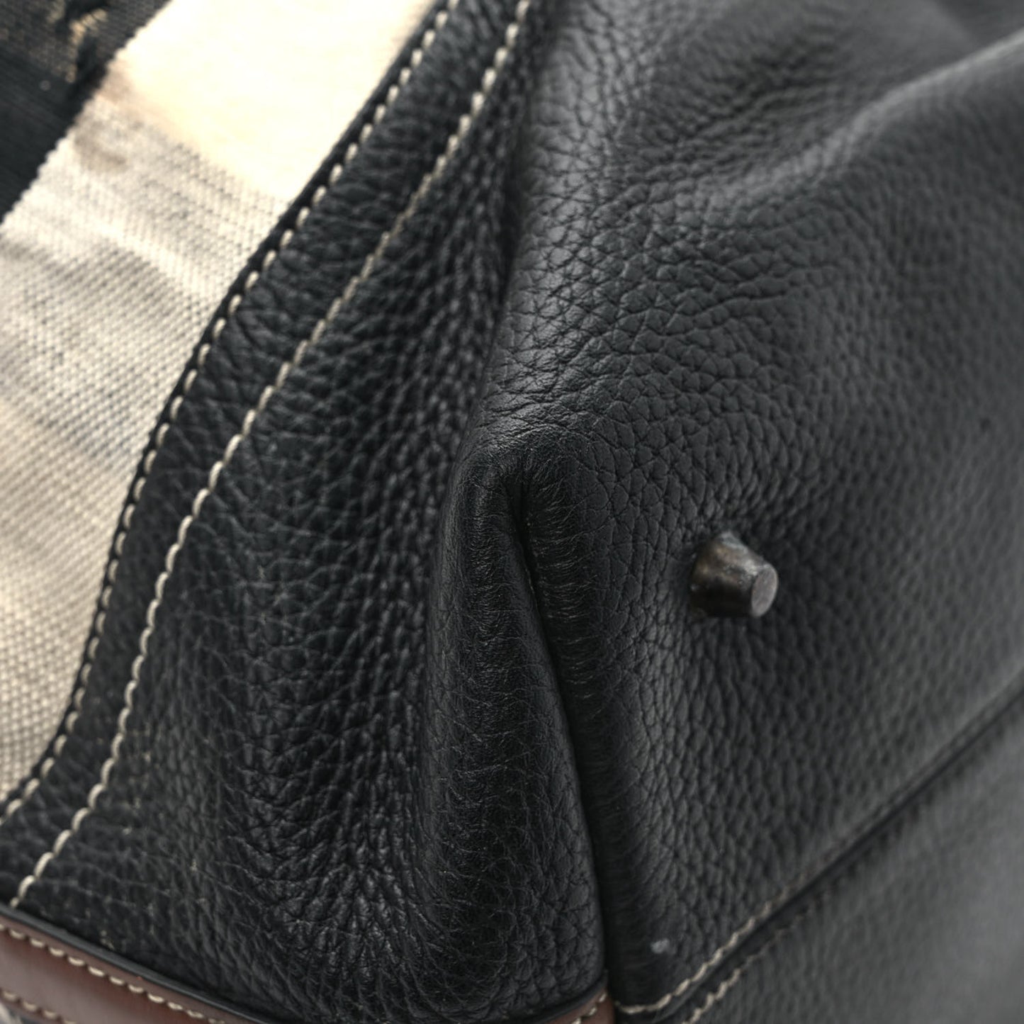 Grainy Calfskin House Check Canvas Small Heston Crossbody Tan Black