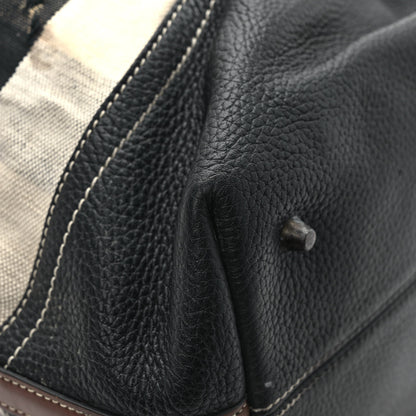 Burberry Grainy Calfskin House Check Canvas Small Heston Crossbody Tan Black 12 of 19